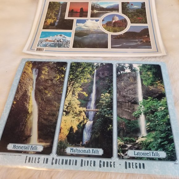 6 Oregon Scenic Photo Laminated Placemats Vintage - Picture 6 of 13